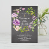 Paarse pony's - Floral Wreatcommuniqué Kaart (Staand voorkant)