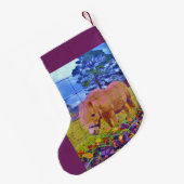 Paarse pony's met kerstmis kleine kerstsok (Achterkant (Hangend))