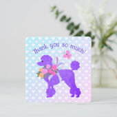 Paarse Poodles Meisjes Dank je wel Kaart (Staand voorkant)