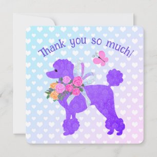 Paarse Poodles Meisjes Dank je wel Kaart