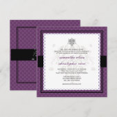 Paarse poodots trouwuitnodigingen/paars kaart (Voorkant / Achterkant)