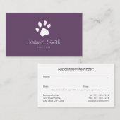 Paarse Poot Hond Wandelen Huisdier Zittende Dieren Afsprakenkaartje (Voorkant / Achterkant)