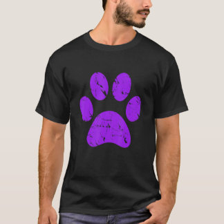 Paarse Poot Print Dog Novelty T-shirt