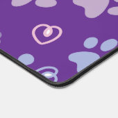 Paarse Poot Prints & Hearts Desk Mat (Hoek)