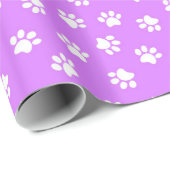 Paarse Pootafdruk Inpakpapier (Rol Hoek)
