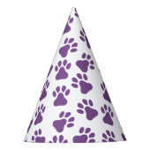 Paarse pootafdrukken feesthoedjes (Voorkant)