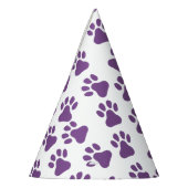 Paarse pootafdrukken feesthoedjes (Links)