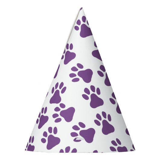 Paarse pootafdrukken feesthoedjes (Links)