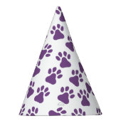 Paarse pootafdrukken feesthoedjes (Rechts)