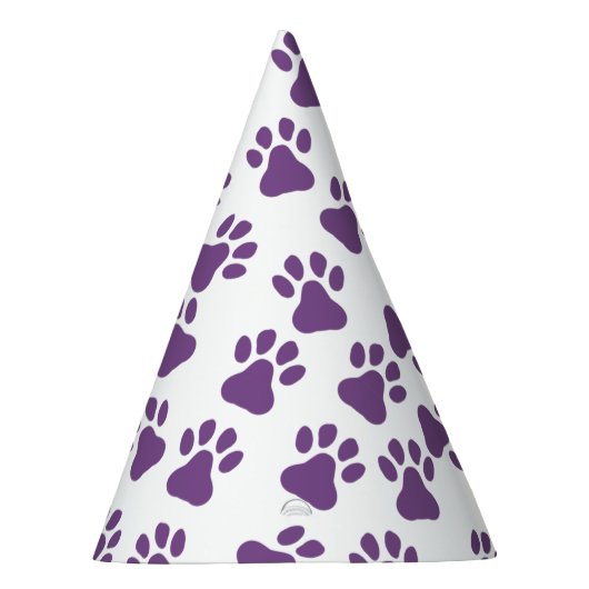 Paarse pootafdrukken feesthoedjes (Rechts)