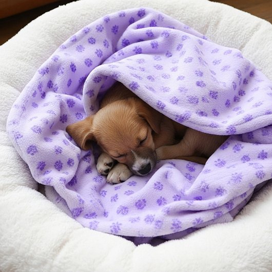 Paarse pootafdrukken fleece deken