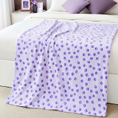 Paarse pootafdrukken fleece deken