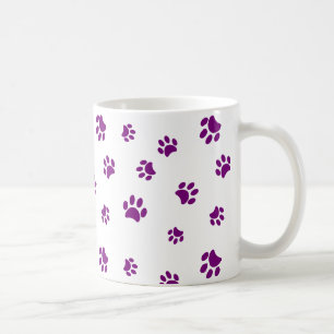 Paarse Pootafdrukken Patroon Koffiemok