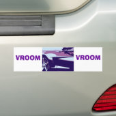 Paarse Pop Art Corvette Bumpersticker (Op auto)
