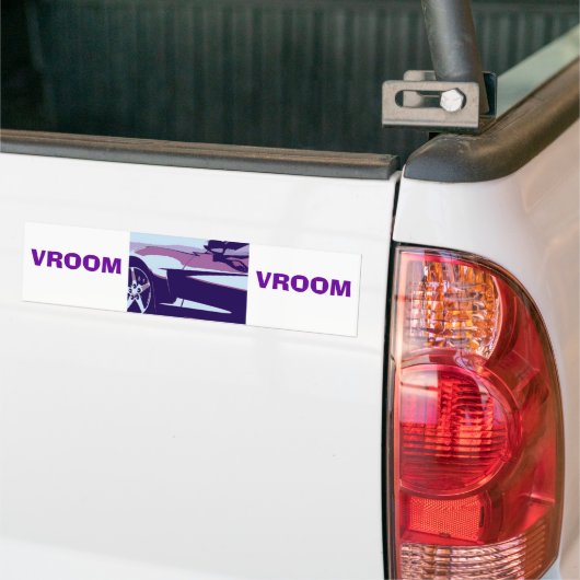 Paarse Pop Art Corvette Bumpersticker (Op Truck)