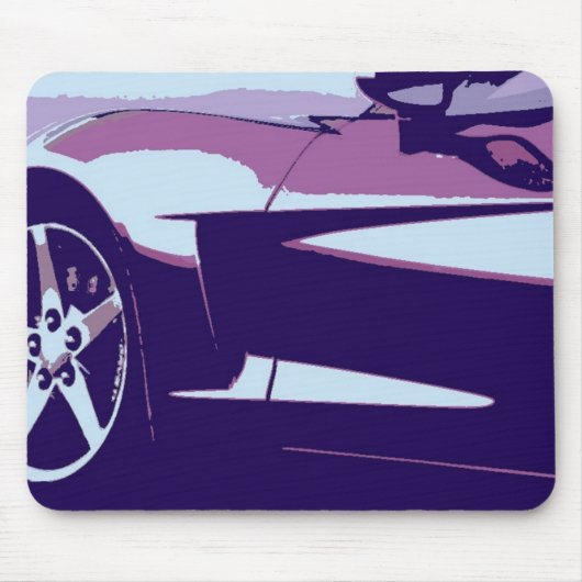 Paarse Pop Art Corvette Muismat (Voorkant)