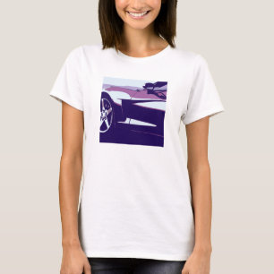 Paarse Pop Art Corvette T-shirt