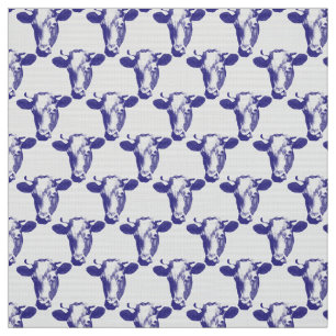 Paarse Pop Art Cow Graphic Stof