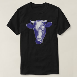 Paarse Pop Art Cow Graphic T-shirt