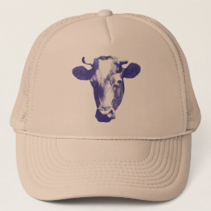 Paarse Pop Art Cow Graphic Trucker Pet
