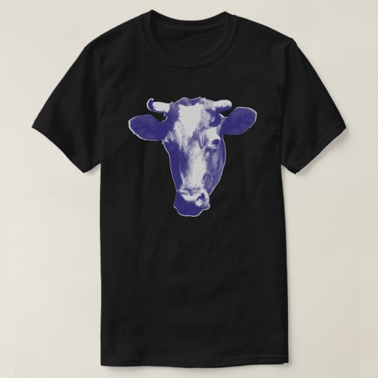 Paarse Pop Art Koe Grafisch T-shirt (Design voorkant)