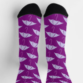Paarse Pop Art Umbrella Patroon Sokken (Top)