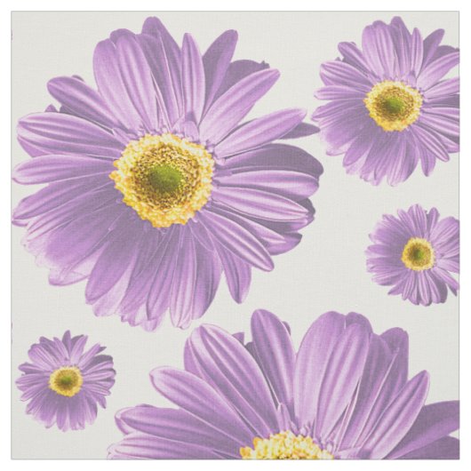 Paarse Pop Daisy Pattern Stof (Swatch)