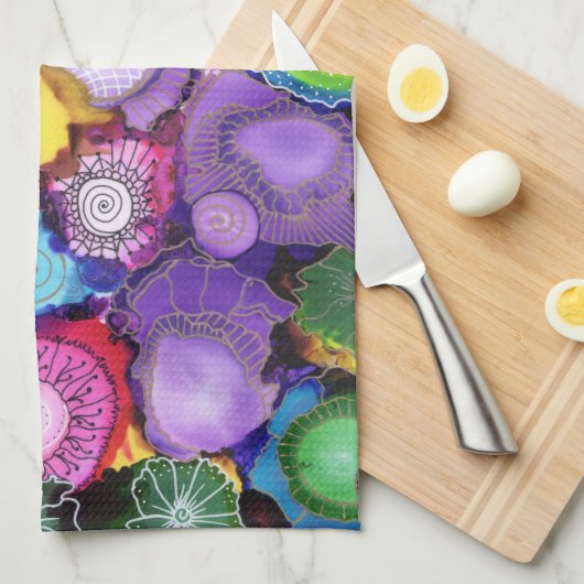 Paarse Pop Kitchen Towel Theedoek (Quarter Fold)