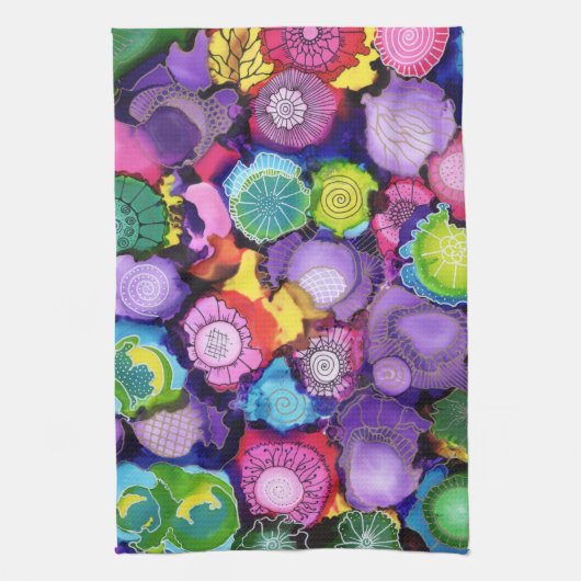 Paarse Pop Kitchen Towel Theedoek (Verticaal)