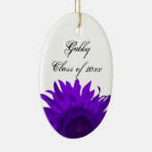 Paarse Pop Kunst zonnebloem Afstuderen Foto Keramisch Ornament (Rechts)