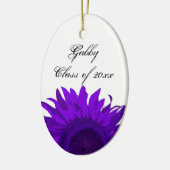 Paarse Pop Kunst zonnebloem Afstuderen Foto Keramisch Ornament (Links)
