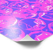 Paarse pop kunstborrelen foto afdruk (Hoek)