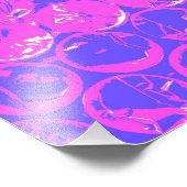 Paarse pop kunstborrelen foto afdruk (Hoek)