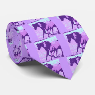 Paarse Pop Kunstpaarden Stropdas