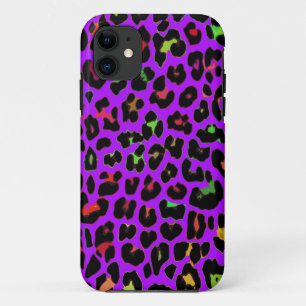 Paarse pop Luipaardprint iPhone 11 Hoesje
