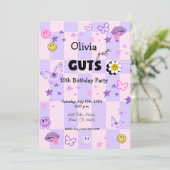 Paarse Pop Muziek Tween Tiener Verjaardagsuitnodig Kaart (Staand voorkant)