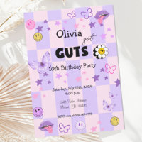 Paarse Pop Muziek Tween Tiener Verjaardagsuitnodig