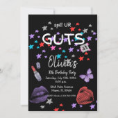 Paarse Pop Muziek Tween Tiener Verjaardagsuitnodig Kaart (Voorkant)