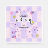 Paarse Pop Muziek Tween Tiener Verjaardagsuitnodig Servet (Voorkant)