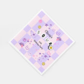 Paarse Pop Muziek Tween Tiener Verjaardagsuitnodig Servet (Hoek)