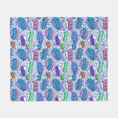 Paarse PopArt Words Fleece Deken (Voorkant (Horizontaal))