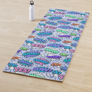 Paarse PopArt Words Yogamat