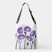Paarse Poppies Crossbody Bag Crossbody Tas (Achterkant)
