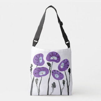 Paarse Poppies Crossbody Bag Crossbody Tas