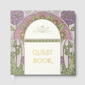 Paarse Poppies Gouden bruiloft Art Nouveau Gastenboek (Voorkant)