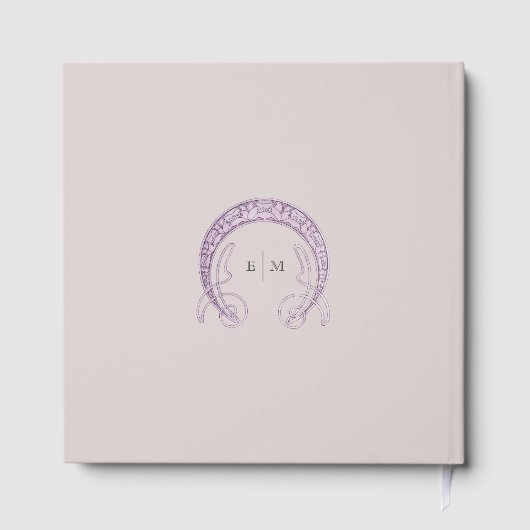 Paarse Poppies Gouden bruiloft Art Nouveau Gastenboek (Achterkant)