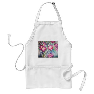 Paarse Poppy Floral Waterverf Artiesten Smock Standaard Schort