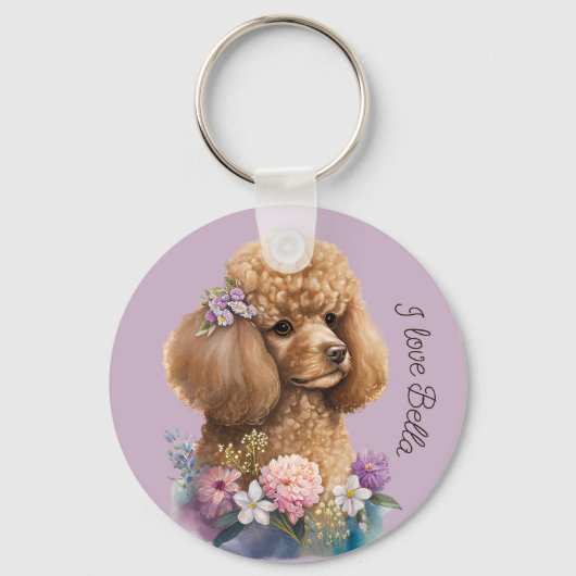 Paarse porseleinkafel sleutelhanger (Voorkant)