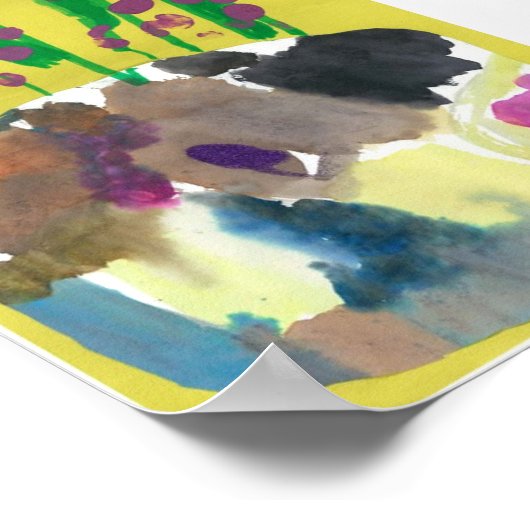 Paarse posieën poster (Hoek)