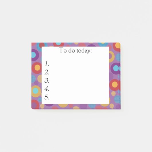 Paarse Post-it-notitie met kleurrijke stippen Post-it® Notes (Voorkant)